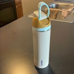 Cream and Gold Water Bottle